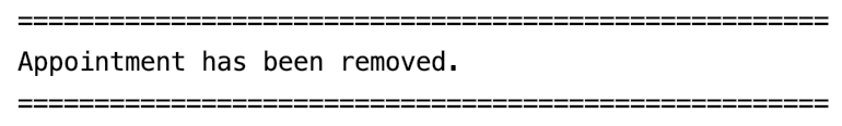 Delete Appt Output