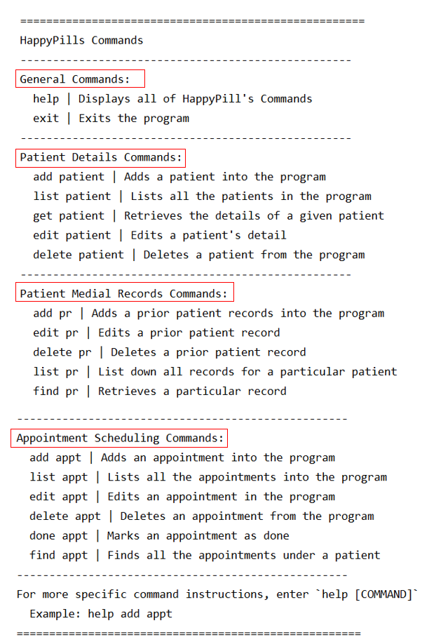 Help Output